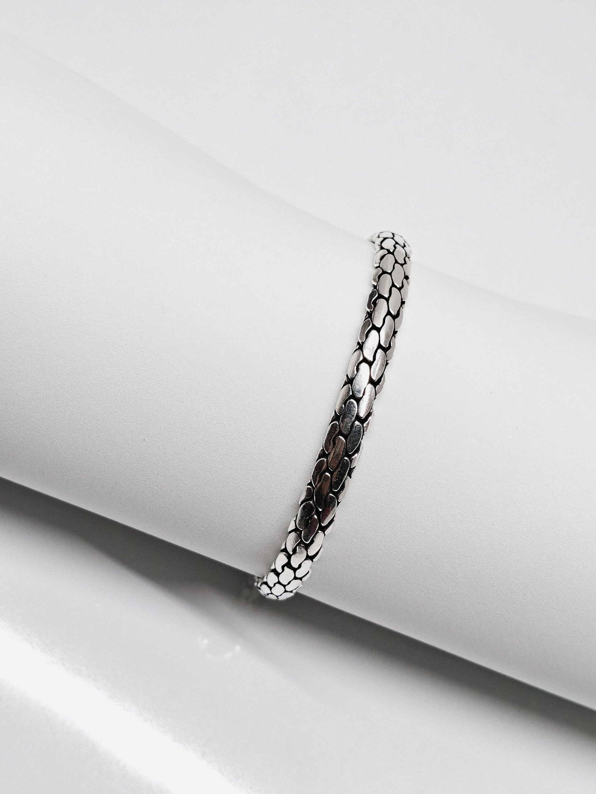 Bold Weave Sterling Silver Kada by SilvSaga