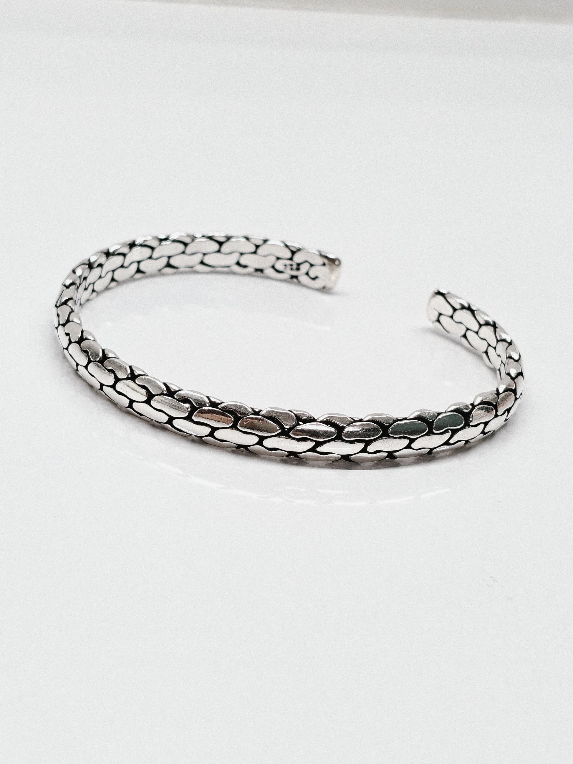 Bold Weave Sterling Silver Kada by SilvSaga