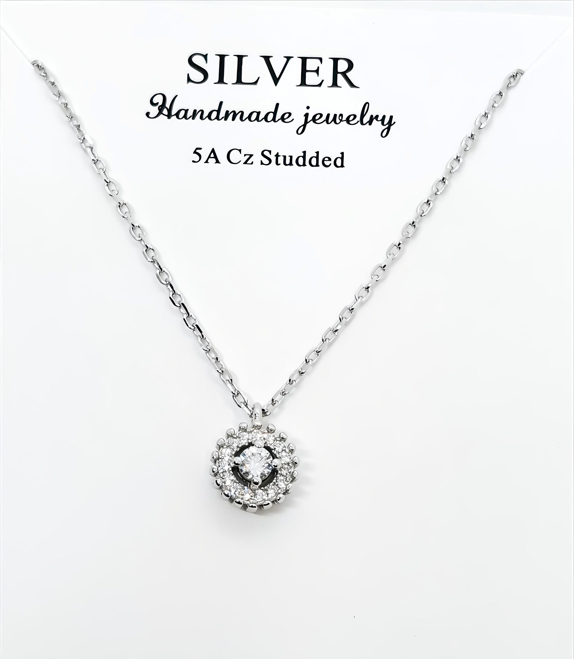 Silver Round Pendant Necklace – Handmade by SilvSaga