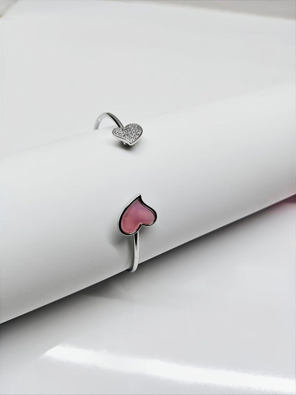 Sweetheart Sparkle Silver Bangle by SilvSaga