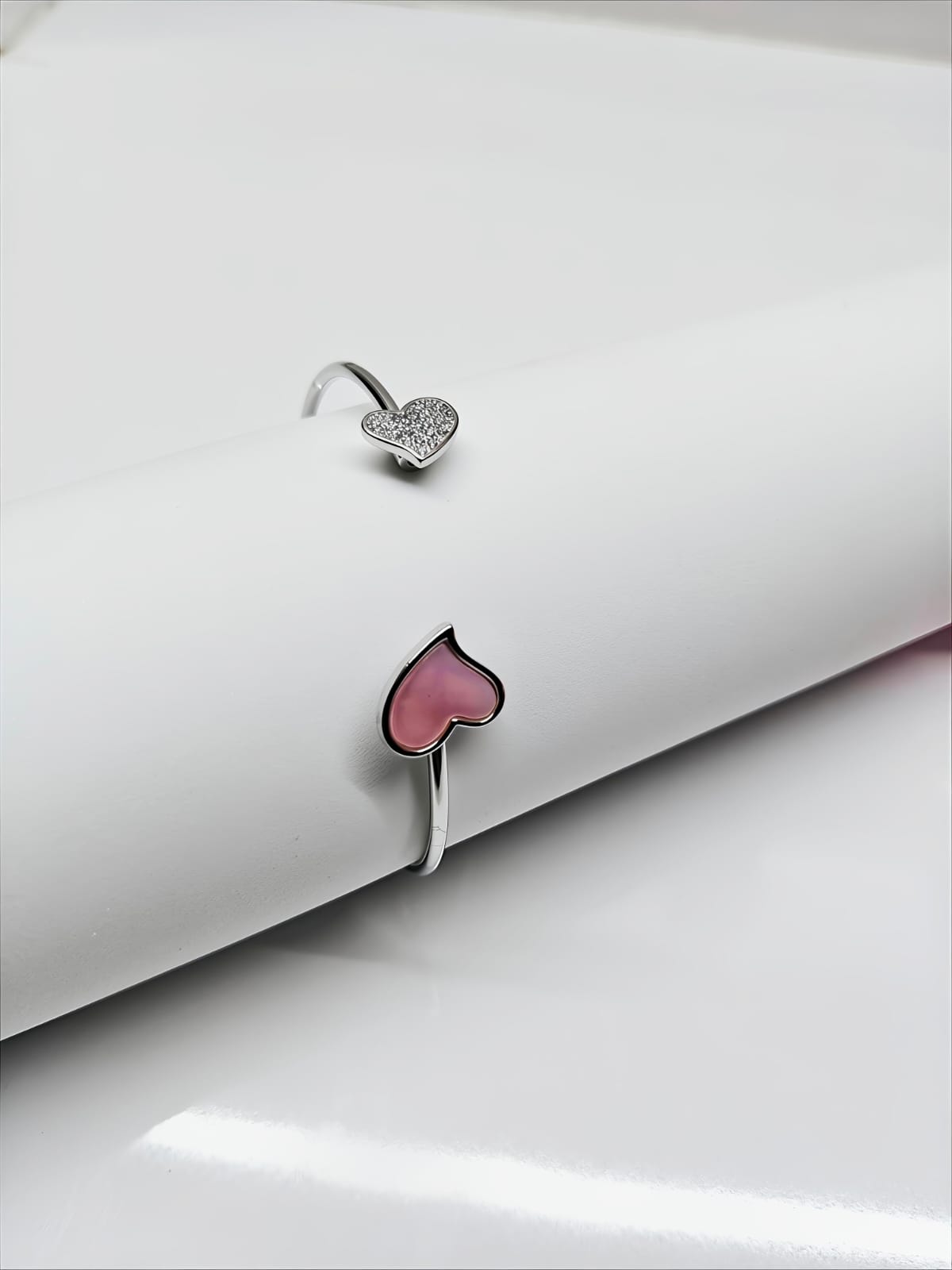 Sweetheart Sparkle Silver Bangle by SilvSaga