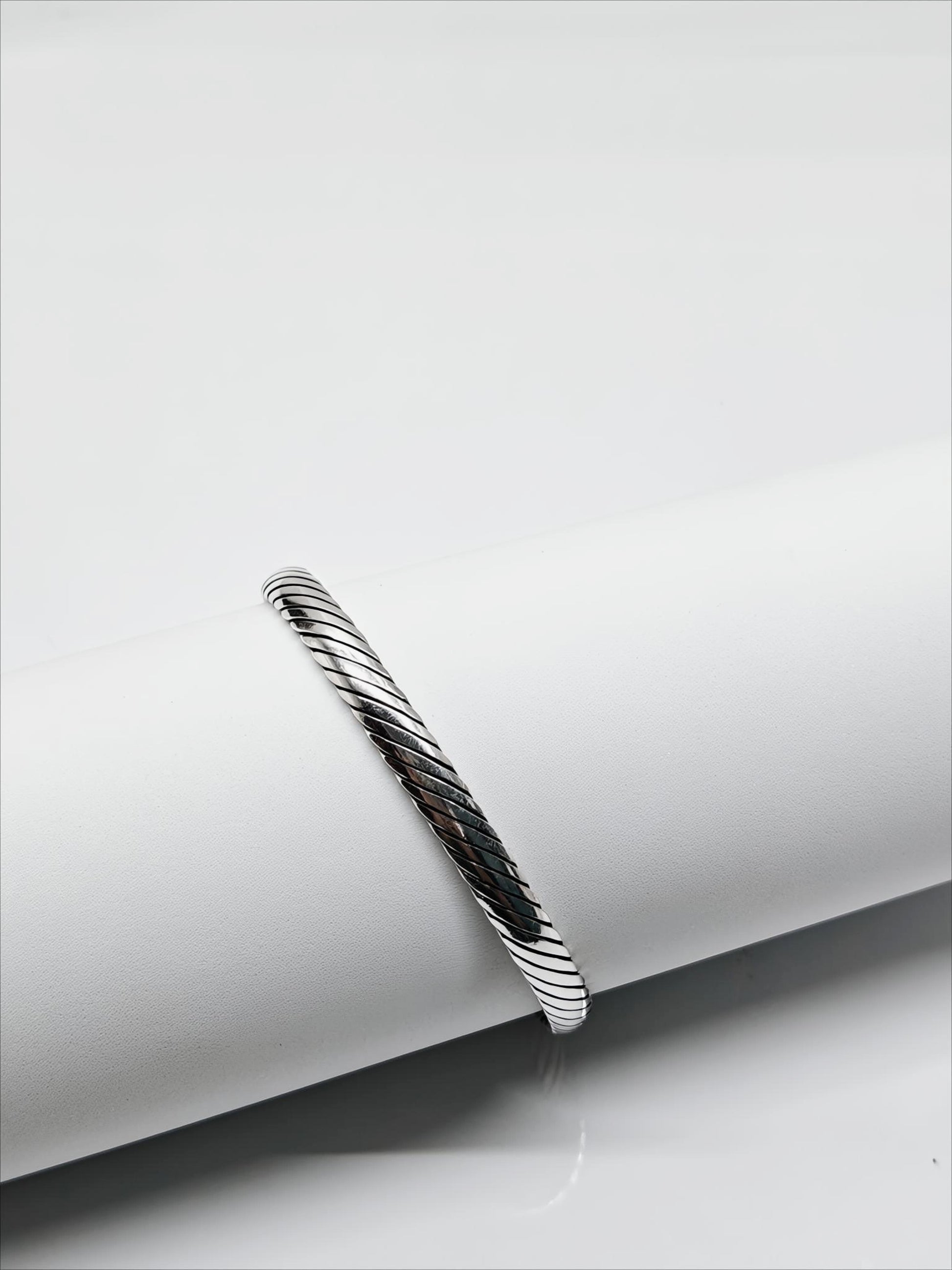 Heritage Weave Sterling Silver Kada by SilvSaga