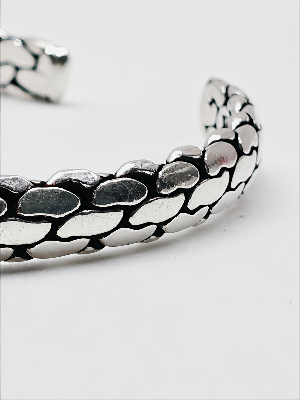 Bold Weave Sterling Silver Kada by SilvSaga