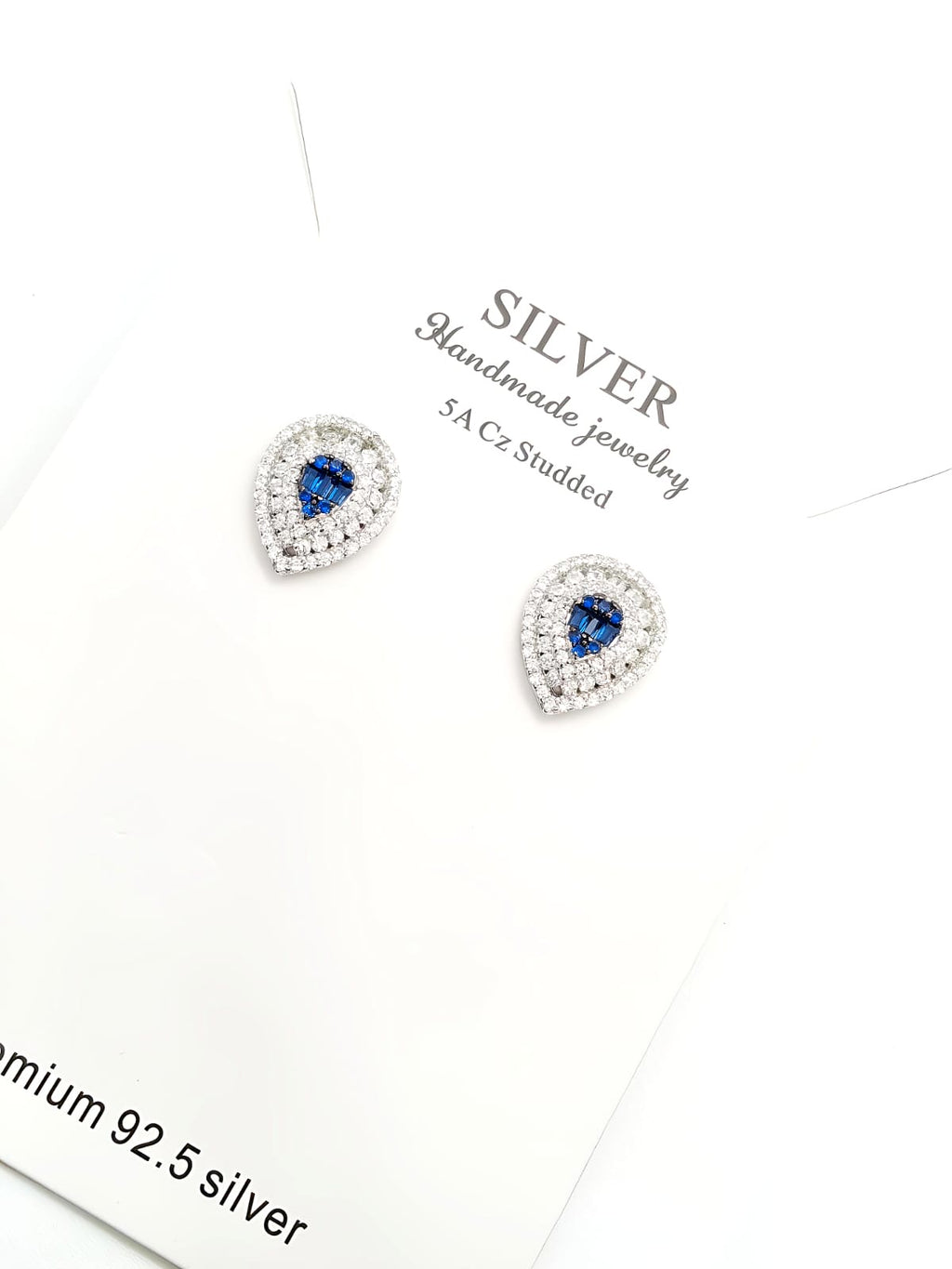 Teardrop Silver Stud Earrings by SilvSaga