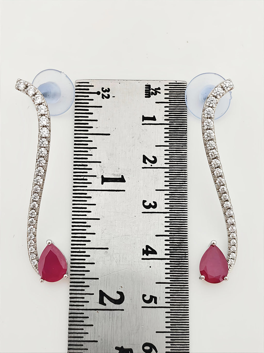 Crimson Curve Silver Earrings by SilvSaga