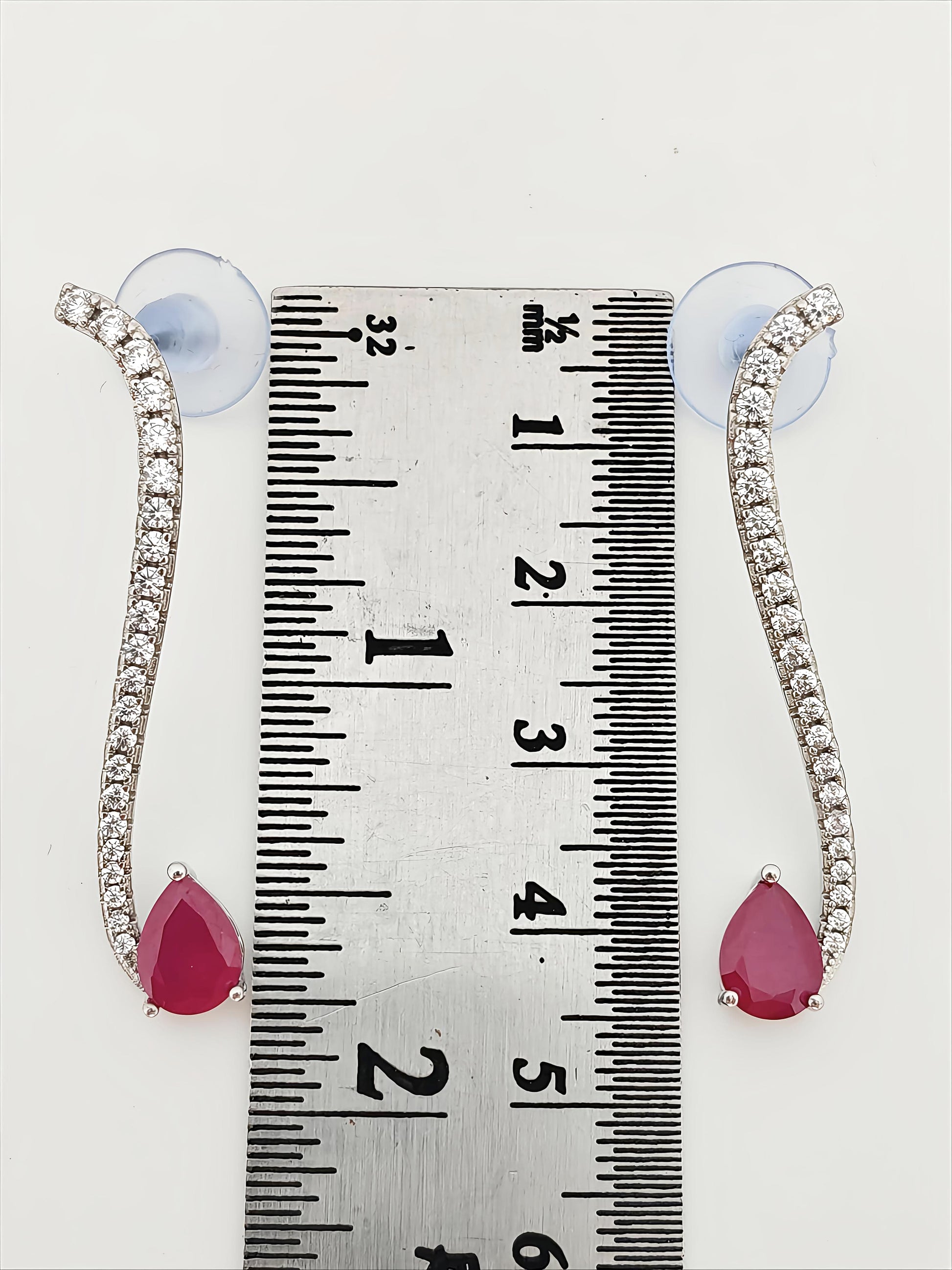 Crimson Curve Silver Earrings by SilvSaga