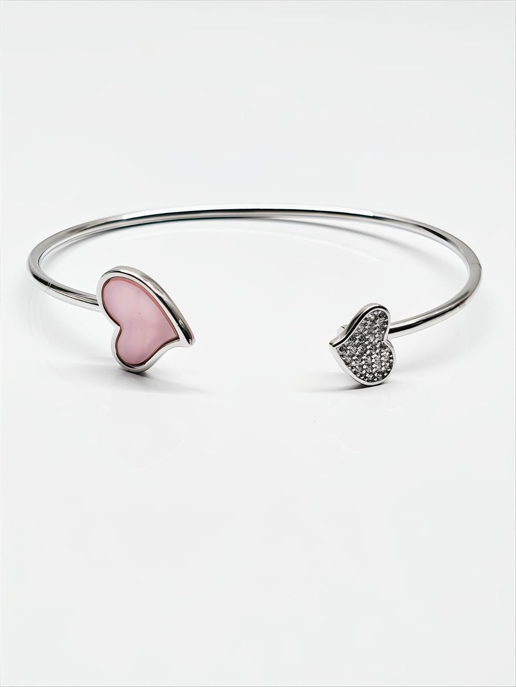 Sweetheart Sparkle Silver Bangle by SilvSaga