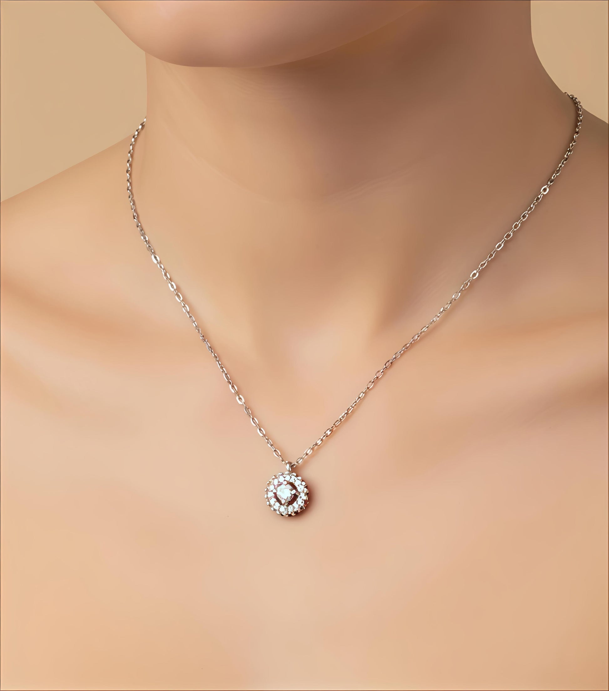 Silver Round Pendant Necklace – Handmade by SilvSaga