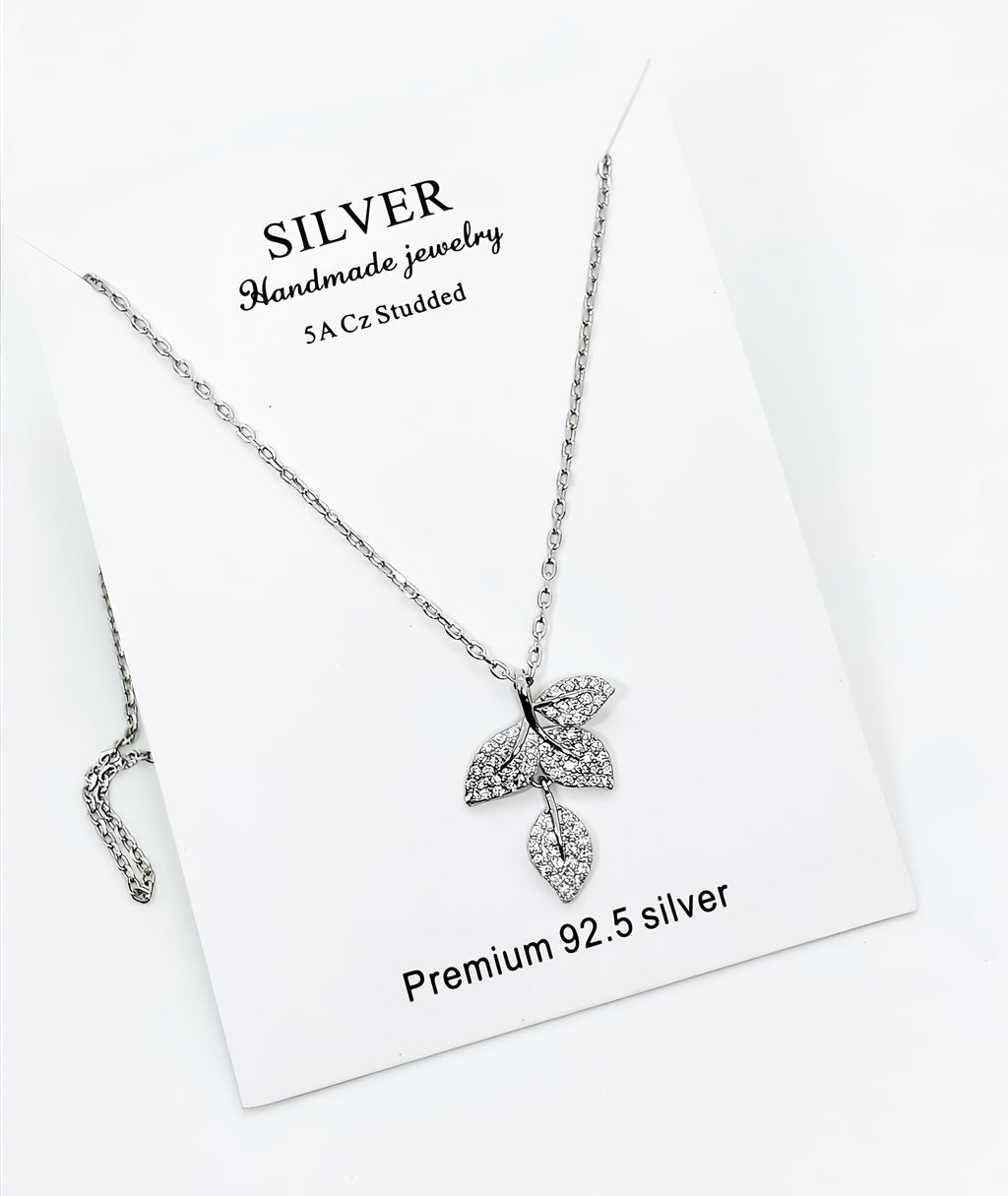 Silver Leaf Pendant Necklace by SilvSaga