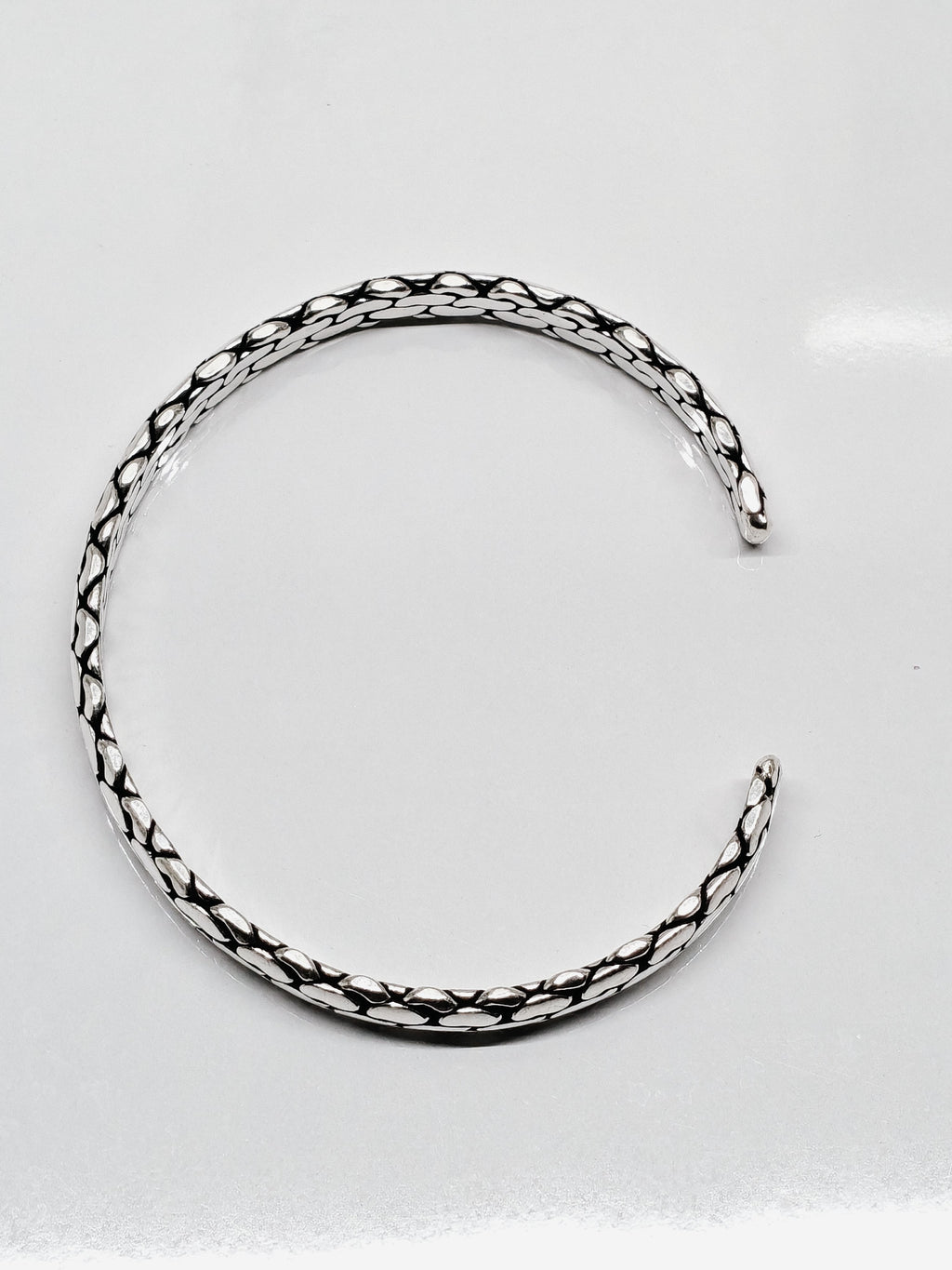 Bold Weave Sterling Silver Kada by SilvSaga