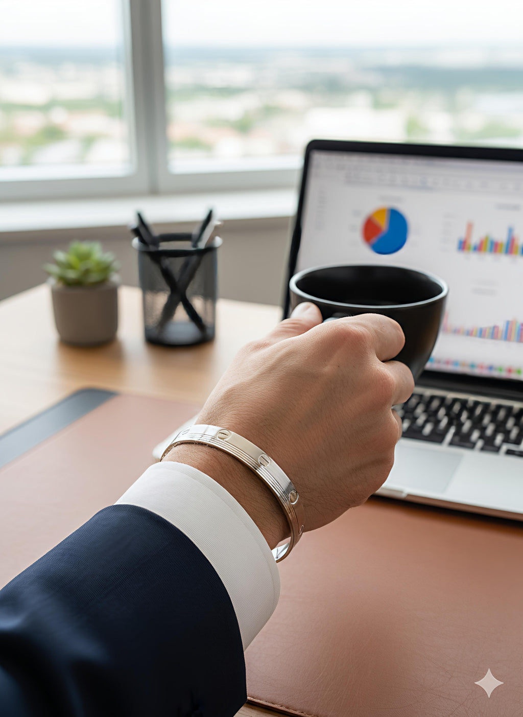 Sleek Groove-Engraved 925 Silver Kada Bracelet by SilvSaga