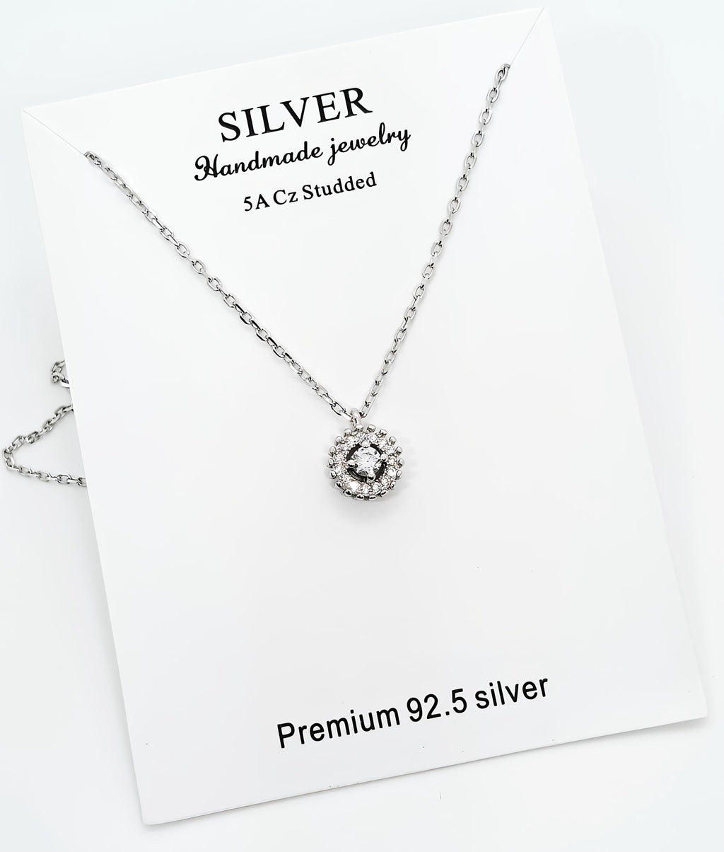 Silver Round Pendant Necklace – Handmade by SilvSaga