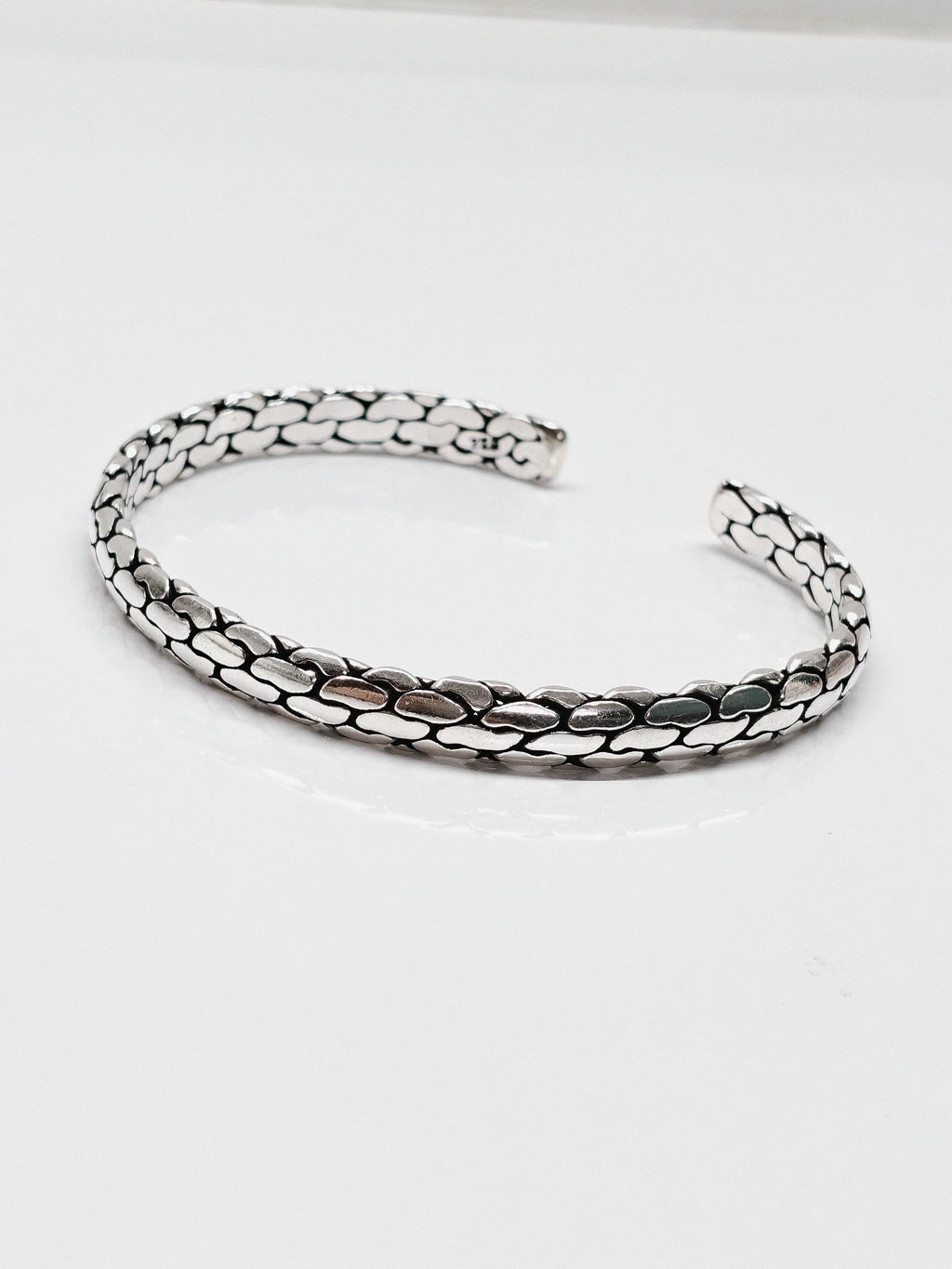 Bold Weave Sterling Silver Kada by SilvSaga