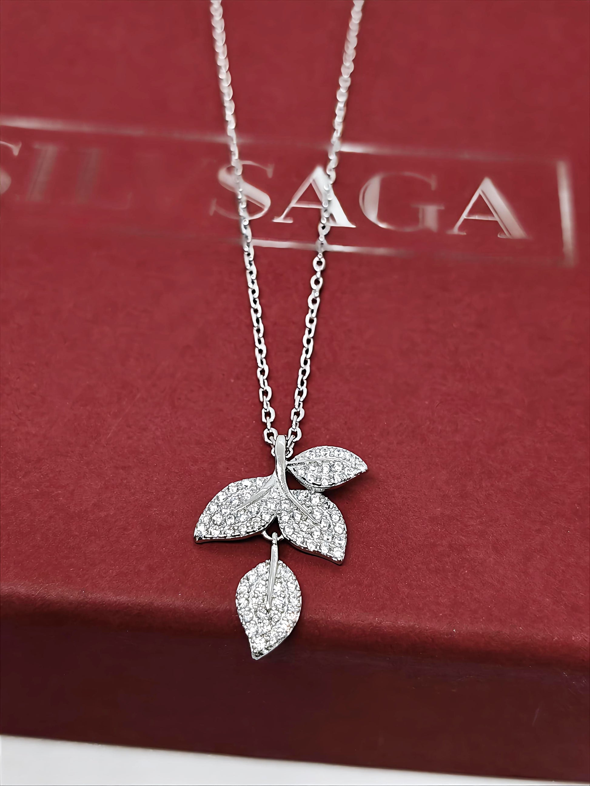 Silver Leaf Pendant Necklace by SilvSaga
