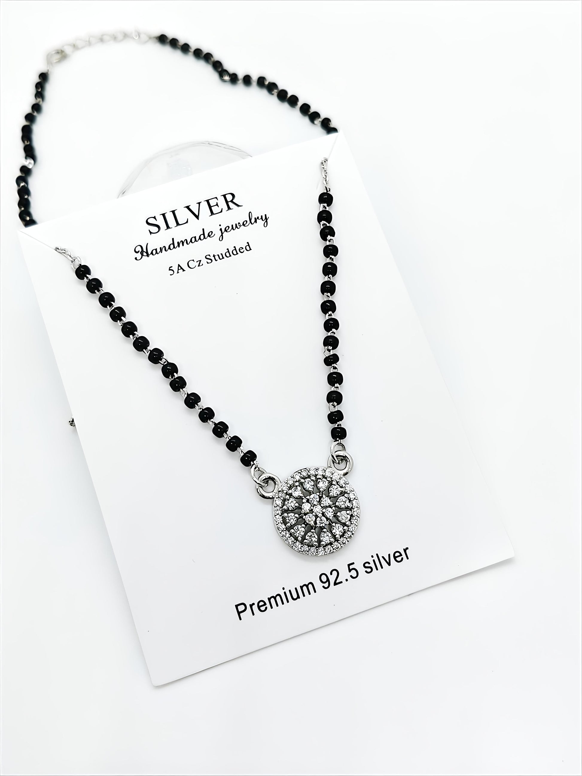 Modern Designer Silver Studded Mangalsutra By SilvSaga