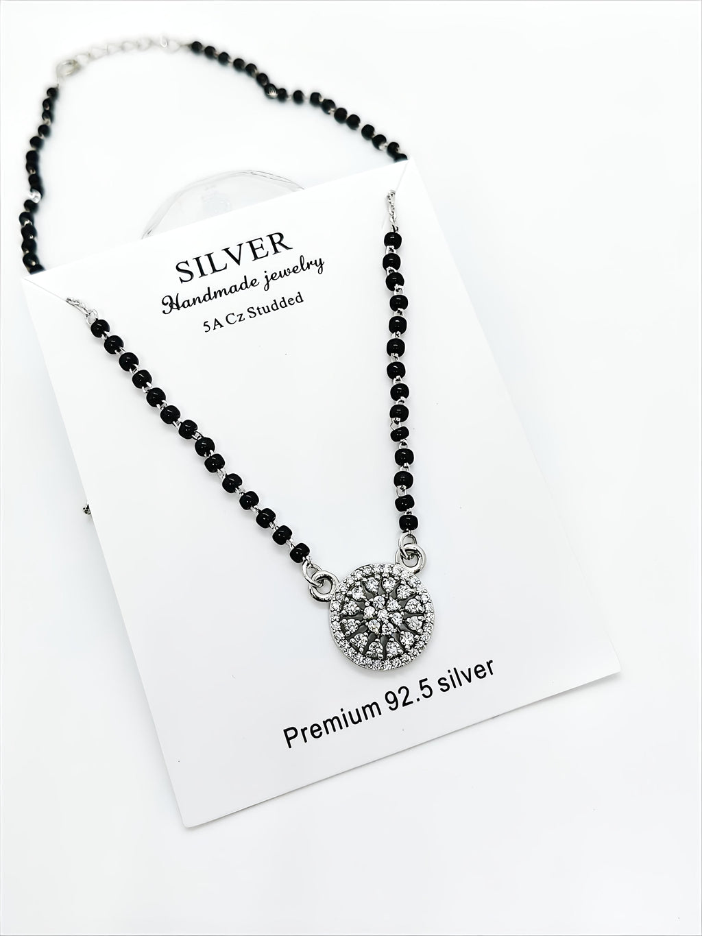 Modern Designer Silver Studded Mangalsutra By SilvSaga