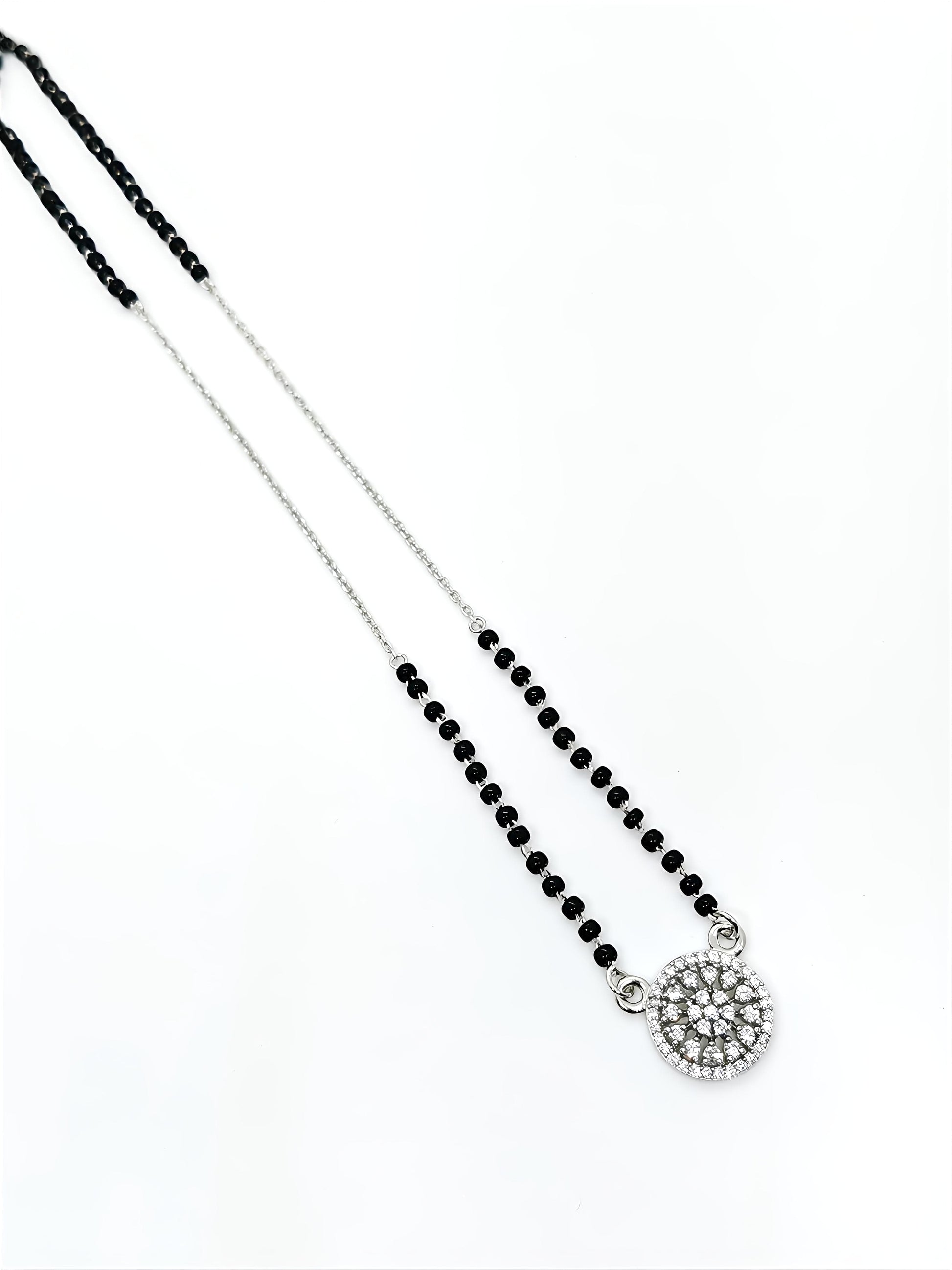 Modern Designer Silver Studded Mangalsutra By SilvSaga