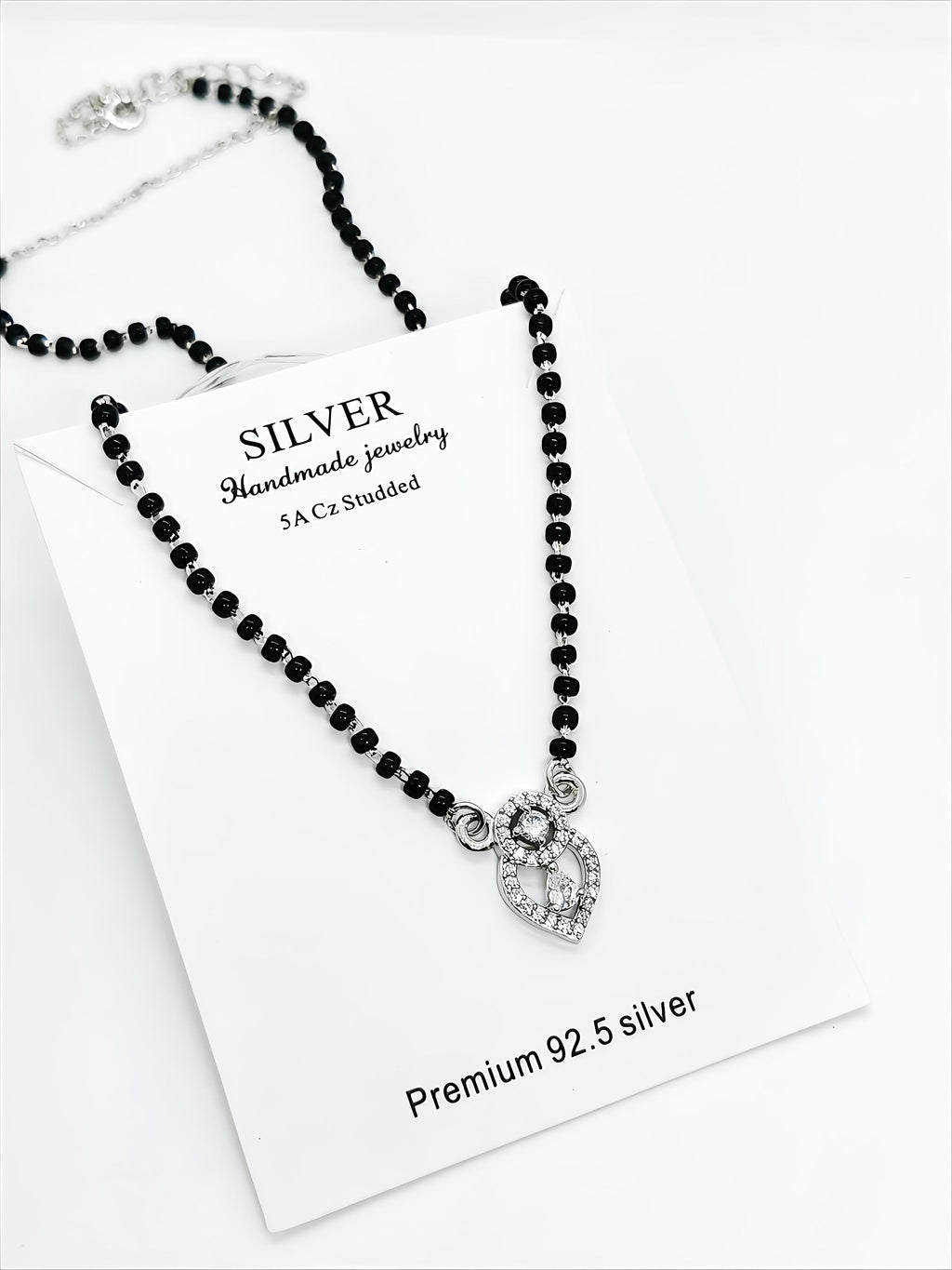 Elegant Silver Mangalsutra in 92.5 Sterling Silver By SilvSaga