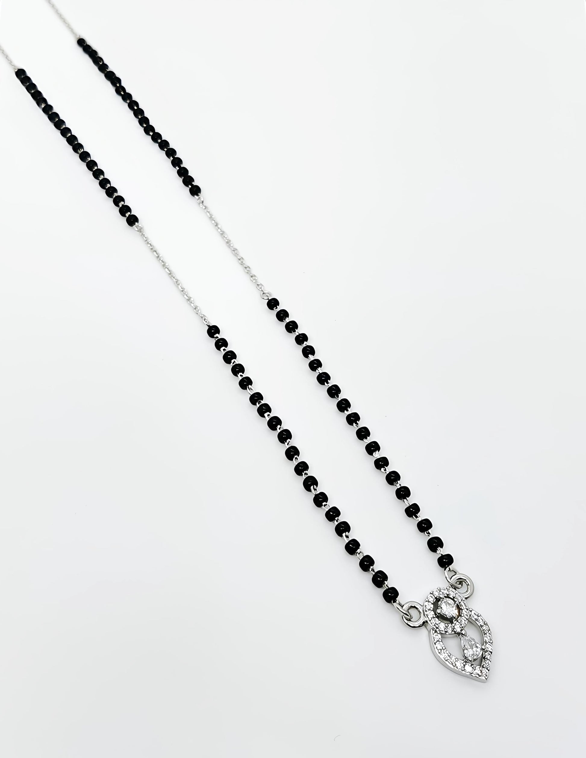 Elegant Silver Mangalsutra in 92.5 Sterling Silver By SilvSaga